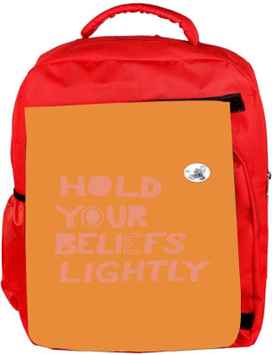 

Snoogg Eco Friendly Canvas Hold Your Beliefs Tightly 2750 Backpack Rucksack School Travel Unisex Casual Canvas Bag Bookbag Satchel 5 L Backpack(Red)