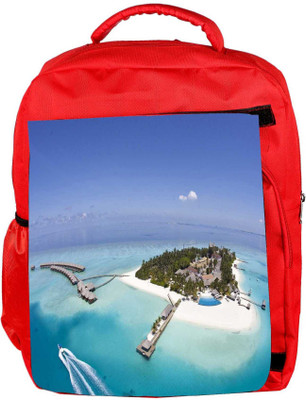 

Snoogg Eco Friendly Canvas Unique Island Designer Backpack Rucksack School Travel Unisex Casual Canvas Bag Bookbag Satchel 5 L Backpack(Red)