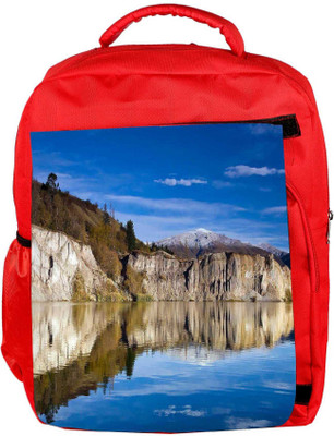 

Snoogg Eco Friendly Canvas River And Mountain Designer Backpack Rucksack School Travel Unisex Casual Canvas Bag Bookbag Satchel 5 L Backpack(Red)
