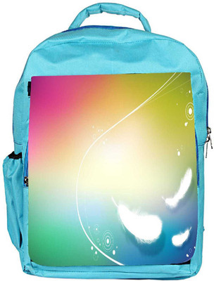 Snoogg Eco Friendly Canvas White Feather Designer Backpack Rucksack School Travel Unisex Casual Canvas Bag Bookbag Satchel 5 L Backpack(Blue)