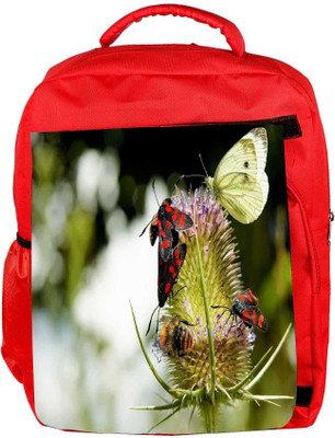 

Snoogg Eco Friendly Canvas Multiple Flyies Designer Backpack Rucksack School Travel Unisex Casual Canvas Bag Bookbag Satchel 5 L Backpack(Red)