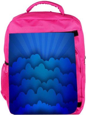 

Snoogg Eco Friendly Canvas Blue Clouds Designer Backpack Rucksack School Travel Unisex Casual Canvas Bag Bookbag Satchel 5 L Backpack(Pink)