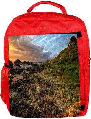 

Snoogg Eco Friendly Canvas Brown Rocks Designer Backpack Rucksack School Travel Unisex Casual Canvas Bag Bookbag Satchel 5 L Backpack(Red)
