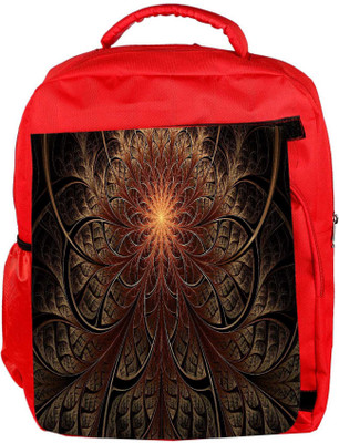 

Snoogg Eco Friendly Canvas Fractal Lines Abstract Designer Backpack Rucksack School Travel Unisex Casual Canvas Bag Bookbag Satchel 5 L Backpack(Red)
