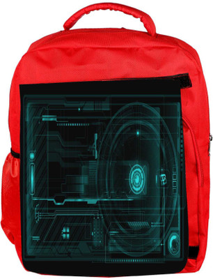 

Snoogg Eco Friendly Canvas Minimalistic Circuits Designer Backpack Rucksack School Travel Unisex Casual Canvas Bag Bookbag Satchel 5 L Backpack(Red)