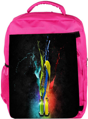 

Snoogg Eco Friendly Canvas Paint Splash Designer Backpack Rucksack School Travel Unisex Casual Canvas Bag Bookbag Satchel 5 L Backpack(Pink)