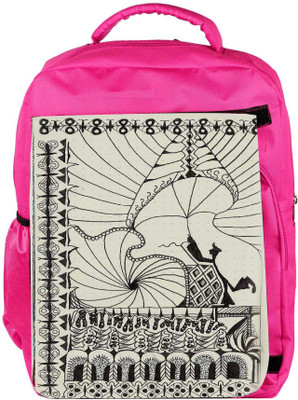 

Snoogg Eco Friendly Canvas Abstract Play Card Vintage Backpack Rucksack School Travel Unisex Casual Canvas Bag Bookbag Satchel 5 L Backpack(Pink)