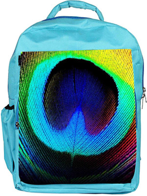 

Snoogg Eco Friendly Canvas Peacock Feather Backpack Rucksack School Travel Unisex Casual Canvas Bag Bookbag Satchel 5 L Backpack(Blue)