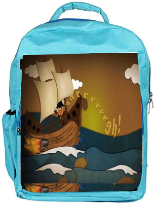 

Snoogg Eco Friendly Canvas Pirate Ship 2683 Backpack Rucksack School Travel Unisex Casual Canvas Bag Bookbag Satchel 5 L Backpack(Blue)