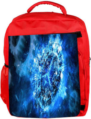 Snoogg Eco Friendly Canvas Blue Clock Abstract Designer Backpack Rucksack School Travel Unisex Casual Canvas Bag Bookbag Satchel 5 L Backpack(Red)