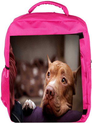 

Snoogg Eco Friendly Canvas Dog Waiting Designer Backpack Rucksack School Travel Unisex Casual Canvas Bag Bookbag Satchel 5 L Backpack(Pink)