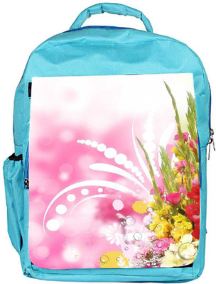 

Snoogg Eco Friendly Canvas Floral Corner Border With Blurred Background Backpack Rucksack School Travel Unisex Casual Canvas Bag Bookbag Satchel 5 L Backpack(Blue)