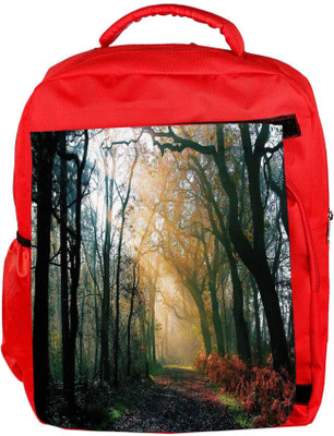 

Snoogg Eco Friendly Canvas Abstract Dense Forest Designer Backpack Rucksack School Travel Unisex Casual Canvas Bag Bookbag Satchel 5 L Backpack(Red)