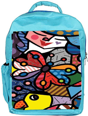 

Snoogg Eco Friendly Canvas Multicolor Butterfly Designer Backpack Rucksack School Travel Unisex Casual Canvas Bag Bookbag Satchel 5 L Backpack(Blue)