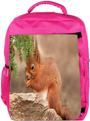 

Snoogg Eco Friendly Canvas Cute Squarril Designer Backpack Rucksack School Travel Unisex Casual Canvas Bag Bookbag Satchel 5 L Backpack(Pink)