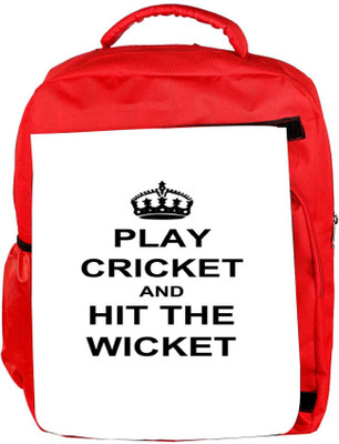 

Snoogg Eco Friendly Canvas Play Cricket And Hit Wicket White Backpack Rucksack School Travel Unisex Casual Canvas Bag Bookbag Satchel 5 L Backpack(Red)