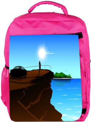 

Snoogg Eco Friendly Canvas Abstract Summer Background Backpack Rucksack School Travel Unisex Casual Canvas Bag Bookbag Satchel 5 L Backpack(Pink)