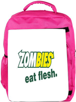 

Snoogg Eco Friendly Canvas Zombies Eat Flesh Backpack Rucksack School Travel Unisex Casual Canvas Bag Bookbag Satchel 5 L Backpack(Pink)
