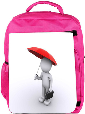 

Snoogg Eco Friendly Canvas 3D Character With Umbrella Backpack Rucksack School Travel Unisex Casual Canvas Bag Bookbag Satchel 5 L Backpack(Pink)