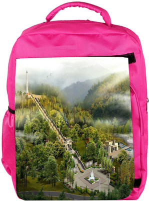 

Snoogg Eco Friendly Canvas Long Route Steps Designer Backpack Rucksack School Travel Unisex Casual Canvas Bag Bookbag Satchel 5 L Backpack(Pink)