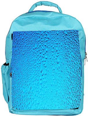Snoogg Eco Friendly Canvas Blue Water Drops Designer Backpack Rucksack School Travel Unisex Casual Canvas Bag Bookbag Satchel 5 L Backpack(Blue)