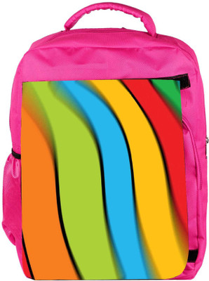 

Snoogg Eco Friendly Canvas Multiple Color Strips Designer Backpack Rucksack School Travel Unisex Casual Canvas Bag Bookbag Satchel 5 L Backpack(Pink)