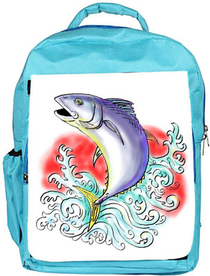 

Snoogg Eco Friendly Canvas Bluefin Tuna Jumping With Waves Backpack Rucksack School Travel Unisex Casual Canvas Bag Bookbag Satchel 5 L Backpack(Blue)