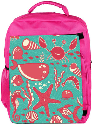 

Snoogg Eco Friendly Canvas Red Fish World Abstract Designer Backpack Rucksack School Travel Unisex Casual Canvas Bag Bookbag Satchel 5 L Backpack(Pink)