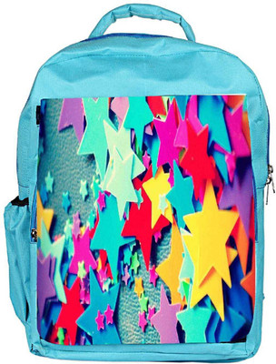 

Snoogg Eco Friendly Canvas Stars Colourful Pattern Backpack Rucksack School Travel Unisex Casual Canvas Bag Bookbag Satchel 5 L Backpack(Blue)