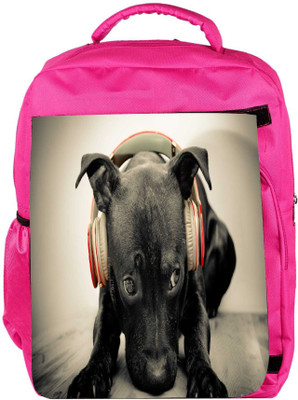 

Snoogg Eco Friendly Canvas Dog Listening To Red Beats Designer Backpack Rucksack School Travel Unisex Casual Canvas Bag Bookbag Satchel 5 L Backpack(Pink)