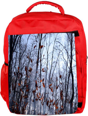 

Snoogg Eco Friendly Canvas Falling Dry Leaves Designer Backpack Rucksack School Travel Unisex Casual Canvas Bag Bookbag Satchel 5 L Backpack(Red)