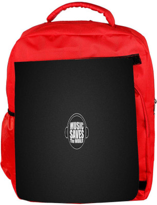 

Snoogg Eco Friendly Canvas Music Saves The World Designer Backpack Rucksack School Travel Unisex Casual Canvas Bag Bookbag Satchel 5 L Backpack(Red)