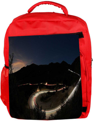 

Snoogg Eco Friendly Canvas Roads At Night Designer Backpack Rucksack School Travel Unisex Casual Canvas Bag Bookbag Satchel 5 L Backpack(Red)