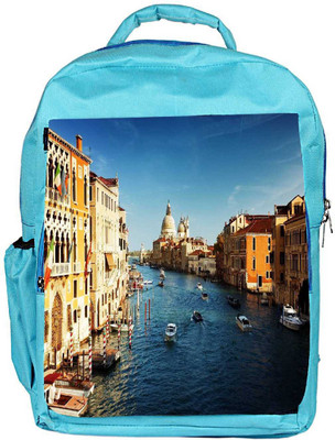 

Snoogg Eco Friendly Canvas Abstract City Designer Backpack Rucksack School Travel Unisex Casual Canvas Bag Bookbag Satchel 5 L Backpack(Blue)