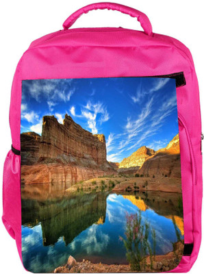 

Snoogg Eco Friendly Canvas River Side Mountain Designer Backpack Rucksack School Travel Unisex Casual Canvas Bag Bookbag Satchel 5 L Backpack(Pink)