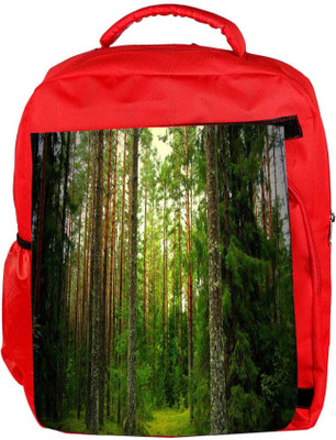 

Snoogg Eco Friendly Canvas Wooden Trees Used Designer Backpack Rucksack School Travel Unisex Casual Canvas Bag Bookbag Satchel 5 L Backpack(Red)