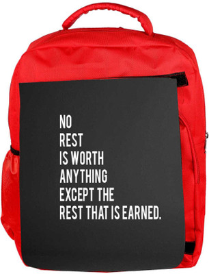 

Snoogg Eco Friendly Canvas Rest That Is Earned Backpack Rucksack School Travel Unisex Casual Canvas Bag Bookbag Satchel 5 L Backpack(Red)