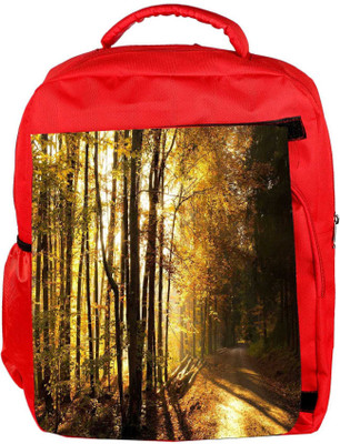 

Snoogg Eco Friendly Canvas Path In Forest Designer Backpack Rucksack School Travel Unisex Casual Canvas Bag Bookbag Satchel 5 L Backpack(Red)