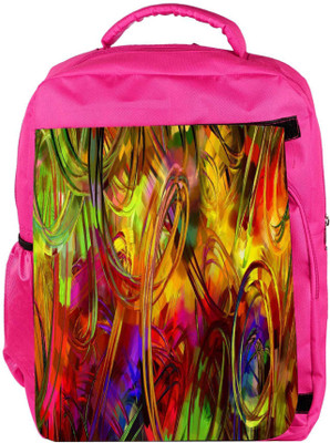 

Snoogg Eco Friendly Canvas Cool Abstract Wallpaper Designer Backpack Rucksack School Travel Unisex Casual Canvas Bag Bookbag Satchel 5 L Backpack(Pink)