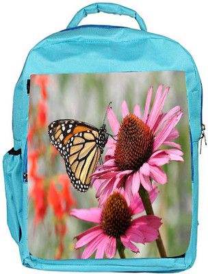 Snoogg Eco Friendly Canvas Butterfly In Flower Designer Backpack Rucksack School Travel Unisex Casual Canvas Bag Bookbag Satchel 5 L Backpack(Blue)