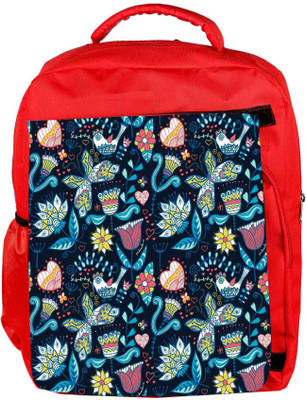 

Snoogg Eco Friendly Canvas Seamless Texture With Flowers Backpack Rucksack School Travel Unisex Casual Canvas Bag Bookbag Satchel 5 L Backpack(Red)