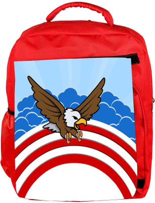 

Snoogg Eco Friendly Canvas Bald Eagle 4Th Of July Vector Theme Design Backpack Rucksack School Travel Unisex Casual Canvas Bag Bookbag Satchel 5 L Backpack(Red)