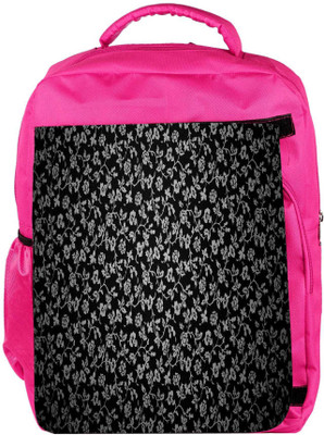 

Snoogg Eco Friendly Canvas White Roses In Black Designer Backpack Rucksack School Travel Unisex Casual Canvas Bag Bookbag Satchel 5 L Backpack(Pink)