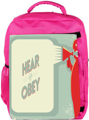 

Snoogg Eco Friendly Canvas Hear Obey Designer Backpack Rucksack School Travel Unisex Casual Canvas Bag Bookbag Satchel 5 L Backpack(Pink)