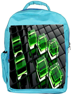 

Snoogg Eco Friendly Canvas Green Cube Designer Backpack Rucksack School Travel Unisex Casual Canvas Bag Bookbag Satchel 5 L Backpack(Blue)