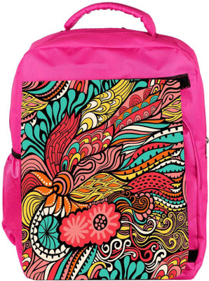 

Snoogg Eco Friendly Canvas Vector Seamless Texture With Abstract Flowers Endless Background Ethnic Sea Backpack Rucksack School Travel Unisex Casual Canvas Bag Bookbag Satchel 5 L Backpack(Pink)
