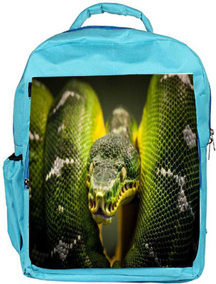 

Snoogg Eco Friendly Canvas Green Snake Designer Backpack Rucksack School Travel Unisex Casual Canvas Bag Bookbag Satchel 5 L Backpack(Blue)