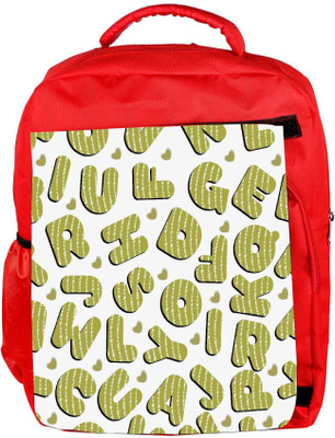 

Snoogg Eco Friendly Canvas Green Alphabets Designer Backpack Rucksack School Travel Unisex Casual Canvas Bag Bookbag Satchel 5 L Backpack(Red)