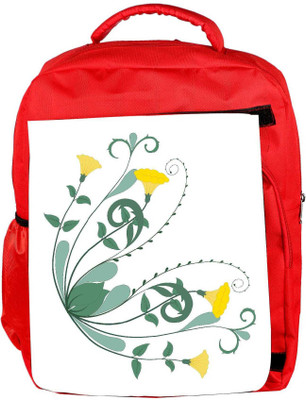 

Snoogg Eco Friendly Canvas Retro Floral Frame Corner Backpack Rucksack School Travel Unisex Casual Canvas Bag Bookbag Satchel 5 L Backpack(Red)