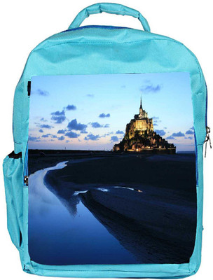 

Snoogg Eco Friendly Canvas Palace Along The Beach Designer Backpack Rucksack School Travel Unisex Casual Canvas Bag Bookbag Satchel 5 L Backpack(Blue)